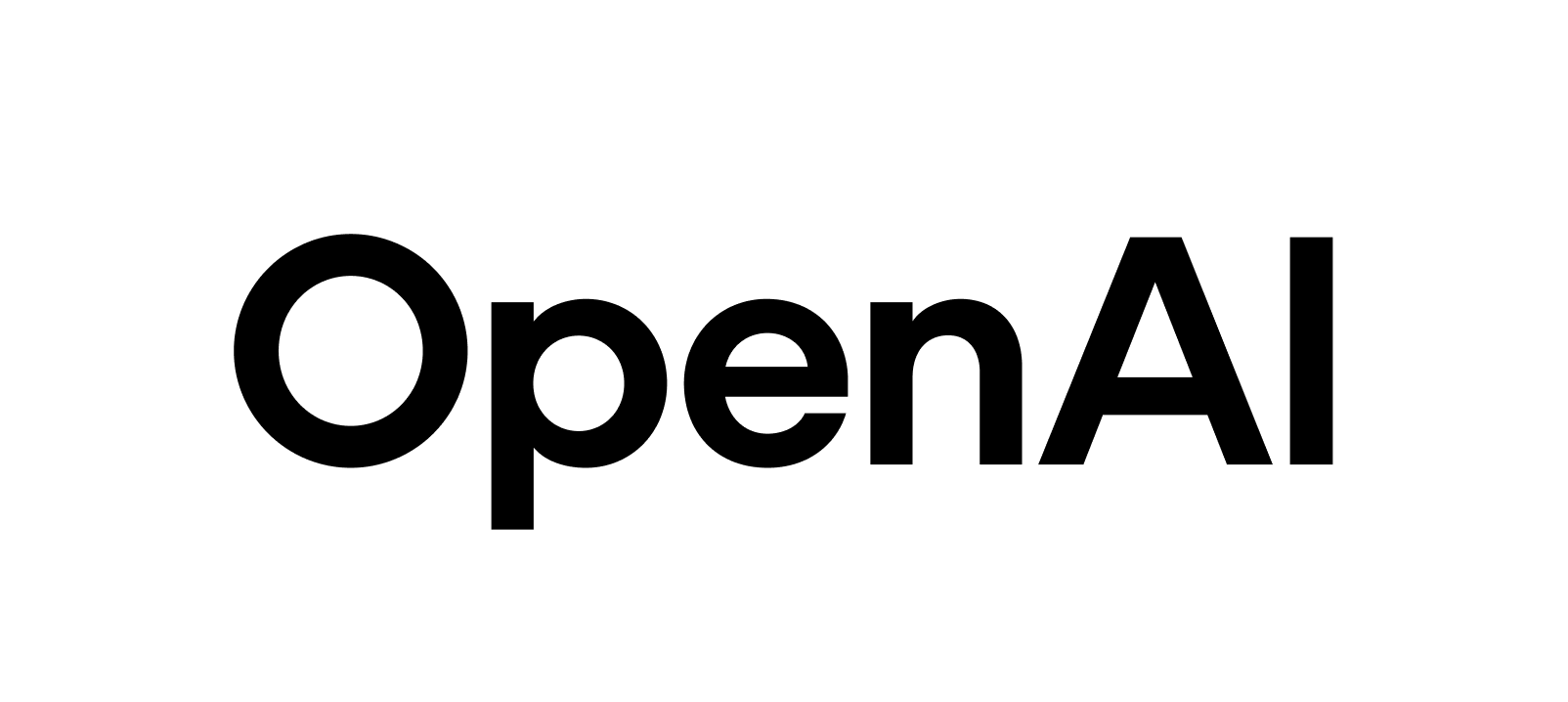 The official black OpenAI wordmark on a transparent background.