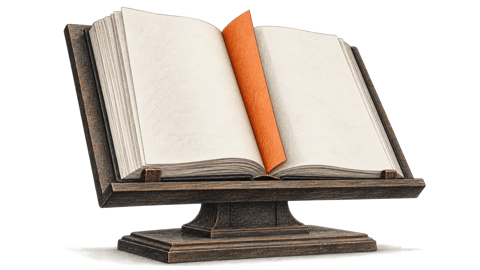 Open manuscript with orange replacement leaf.