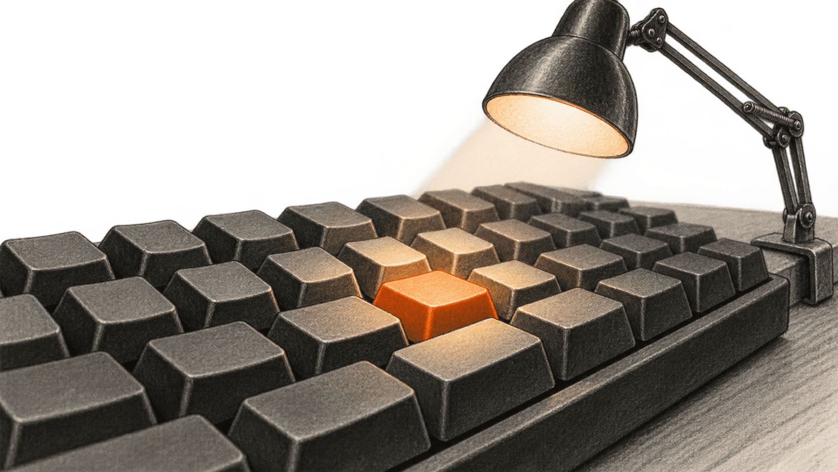 Orange key on keyboard.