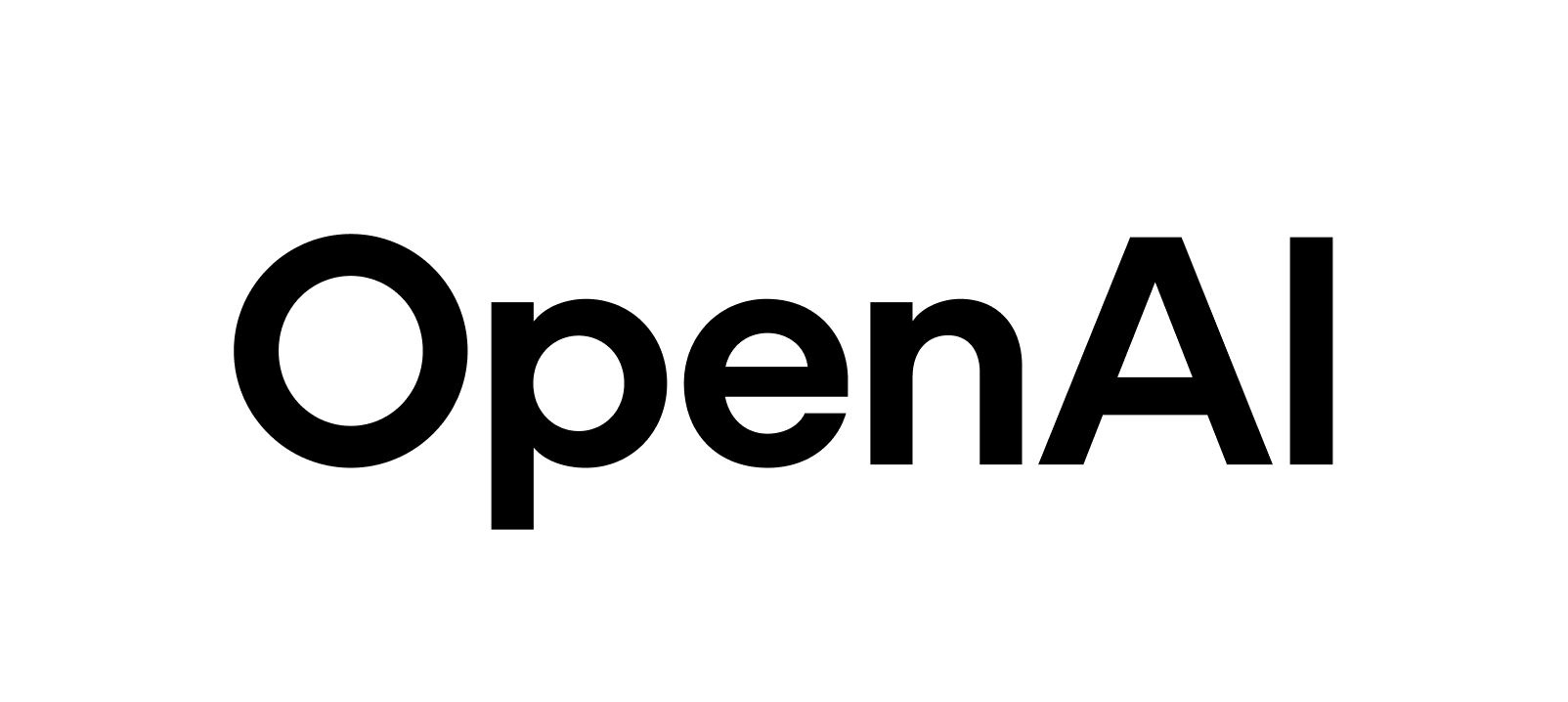 The official black OpenAI wordmark on a transparent background.