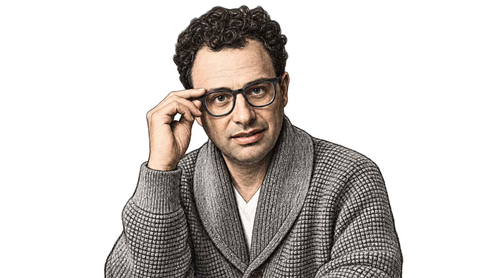 Dario Amodei, Anthropic co-founder and Chief Executive Officer, in a neutral charcoal-and-ink head-and-shoulders portrait.