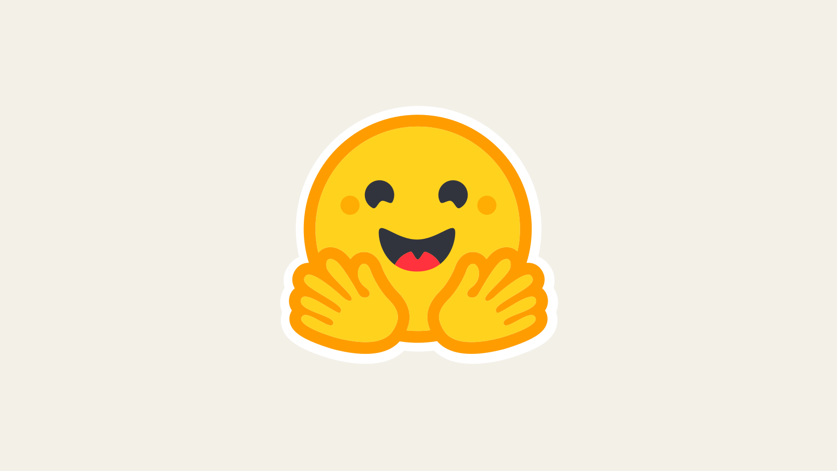 Yellow hugging face on ivory.