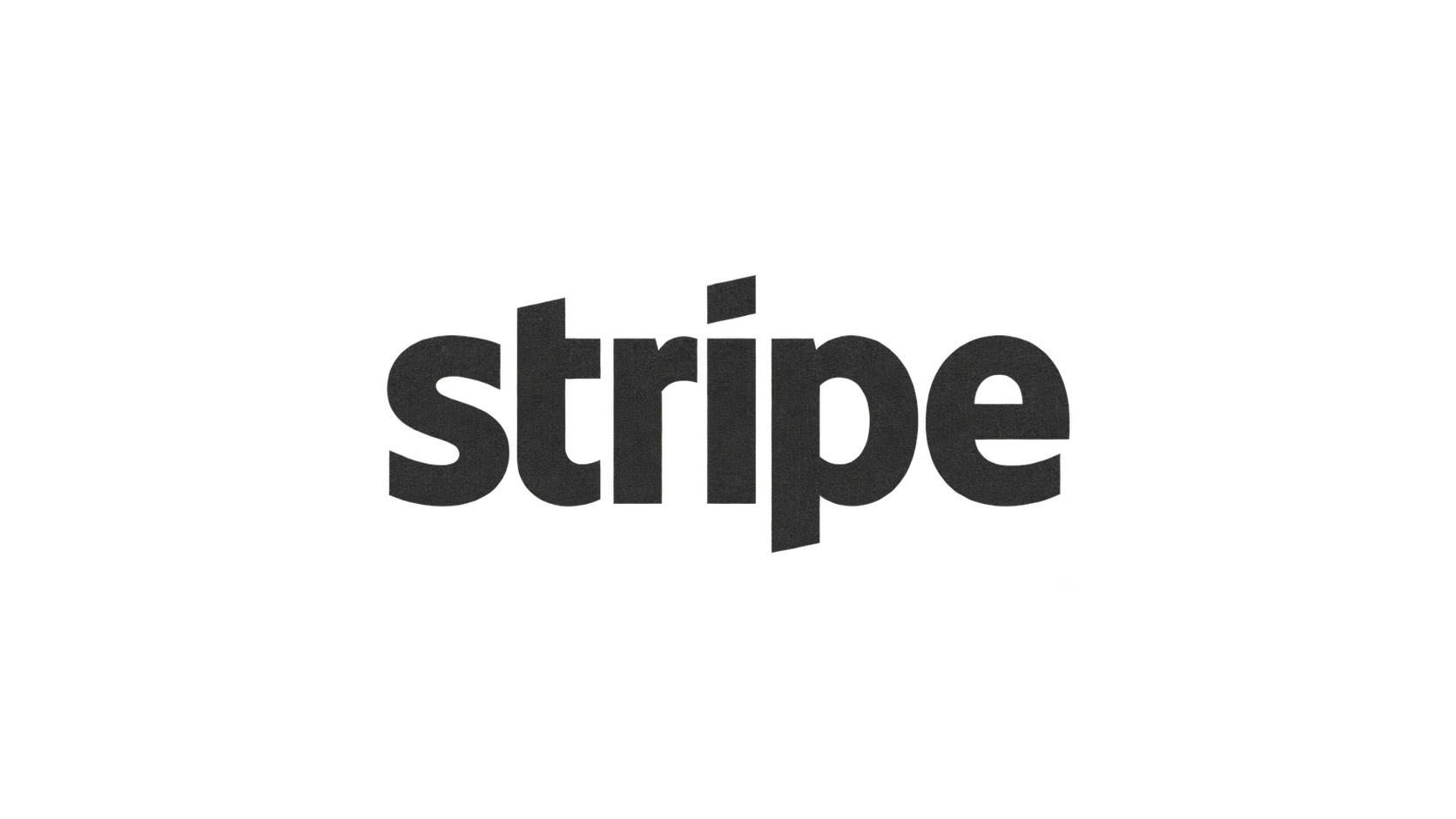 The Stripe wordmark rendered as a neutral charcoal-and-ink organization-mark sketch.
