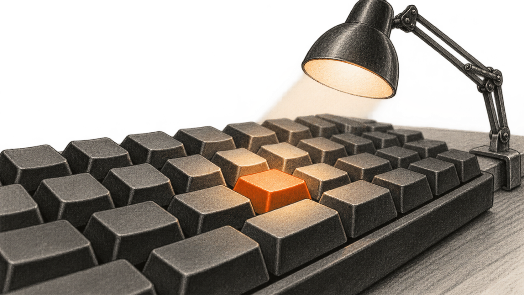 Orange key on keyboard.